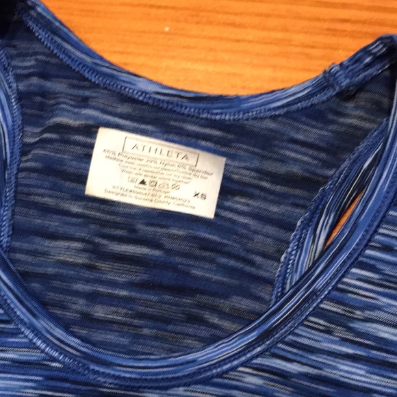 ATHLETA XS Blue Finish Fast Tank Microstripe - Picture 5 of 7
